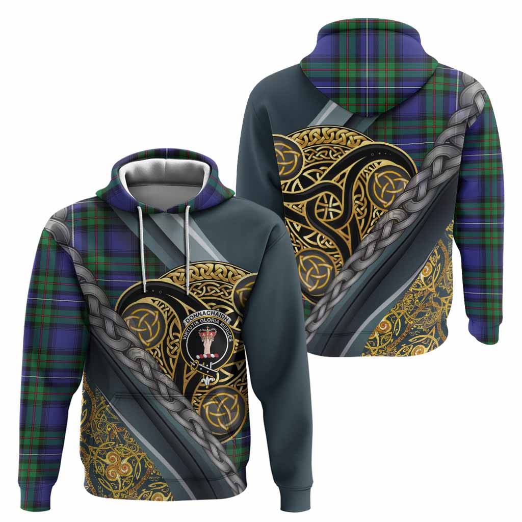 Donnachaidh Tartan Crest Hoodie Scottish Triskele Celtic