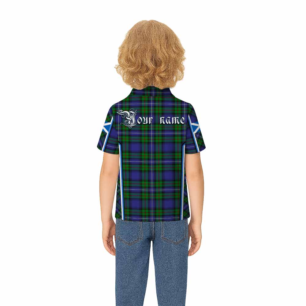 Donnachaidh Tartan Crest Kid Polo Shirt Scotland Coat of Arm Flag Style - Tartan Vibes Clothing