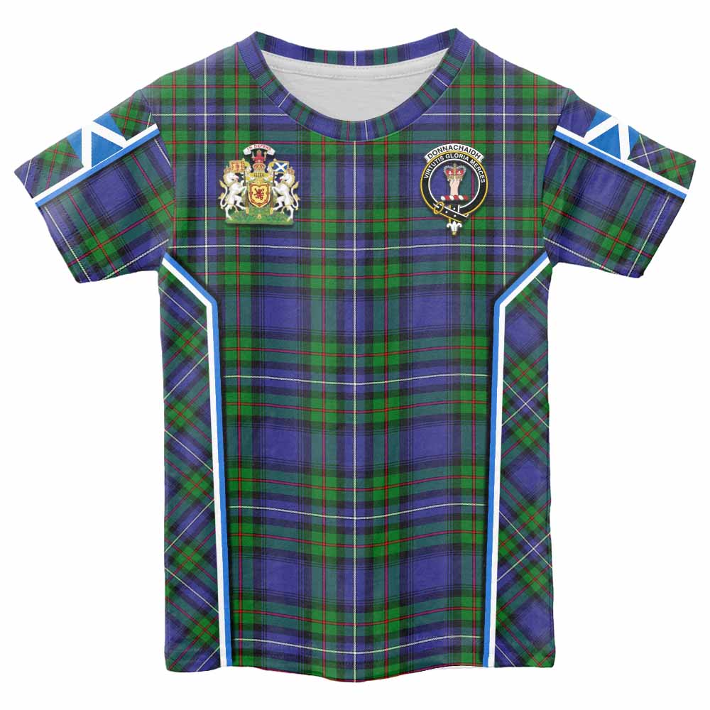 Donnachaidh Tartan Crest Kid T-shirt Scotland Coat of Arm Flag Style - Tartan Vibes Clothing