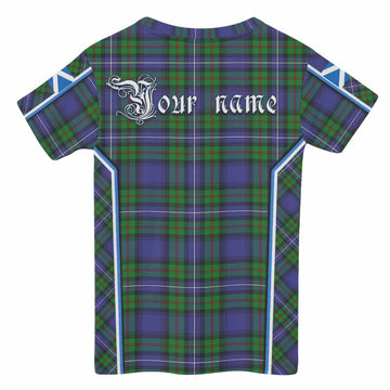 Donnachaidh Tartan Crest Kid T-shirt Scotland Coat of Arm Flag Style - Tartan Vibes Clothing