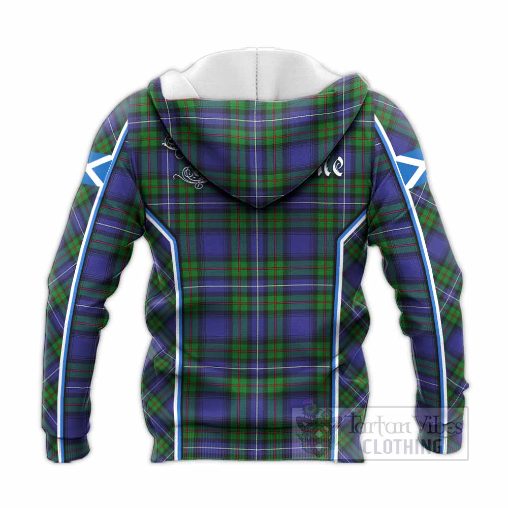 Donnachaidh Tartan Crest Knitted Hoodie Scotland Coat of Arm Flag Style - Tartan Vibes Clothing