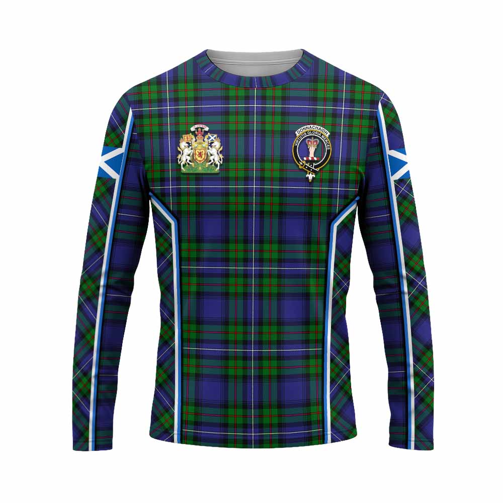 Donnachaidh Tartan Crest Long Sleeve T-Shirt Scotland Coat of Arm Flag Style - Tartan Vibes Clothing