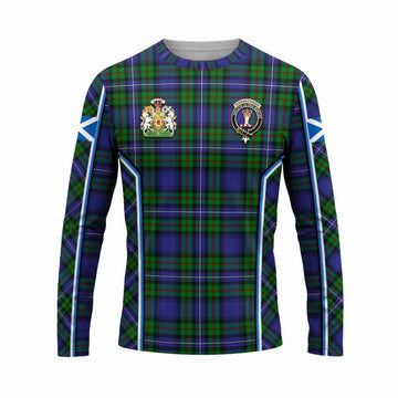 Donnachaidh Tartan Crest Long Sleeve T-Shirt Scotland Coat of Arm Flag Style - Tartan Vibes Clothing