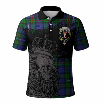 Donnachaidh Tartan Crest Polo Shirt Crowned Lion Heritage Style