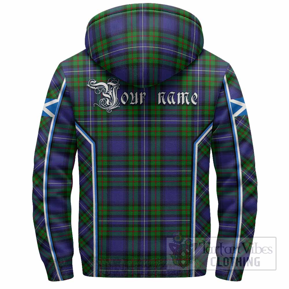 Donnachaidh Tartan Crest Sherpa Hoodie Scotland Coat of Arm Flag Style - Tartan Vibes Clothing
