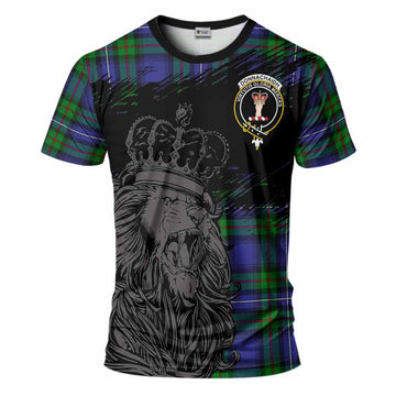 Donnachaidh Tartan Crest T-Shirt Crowned Lion Heritage Style