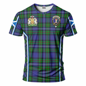 Donnachaidh Tartan Crest T-shirt Scotland Coat of Arm Flag Style - Tartan Vibes Clothing