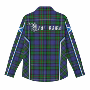 Donnachaidh Tartan Crest Women Casual Shirt Scotland Coat of Arm Flag Style - Tartan Vibes Clothing