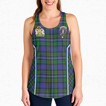 Donnachaidh Tartan Crest Women Racerback Tanks Scotland Coat of Arm Flag Style - Tartan Vibes Clothing