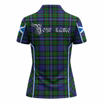 Donnachaidh Tartan Crest Women's Polo Shirt Scotland Coat of Arm Flag Style