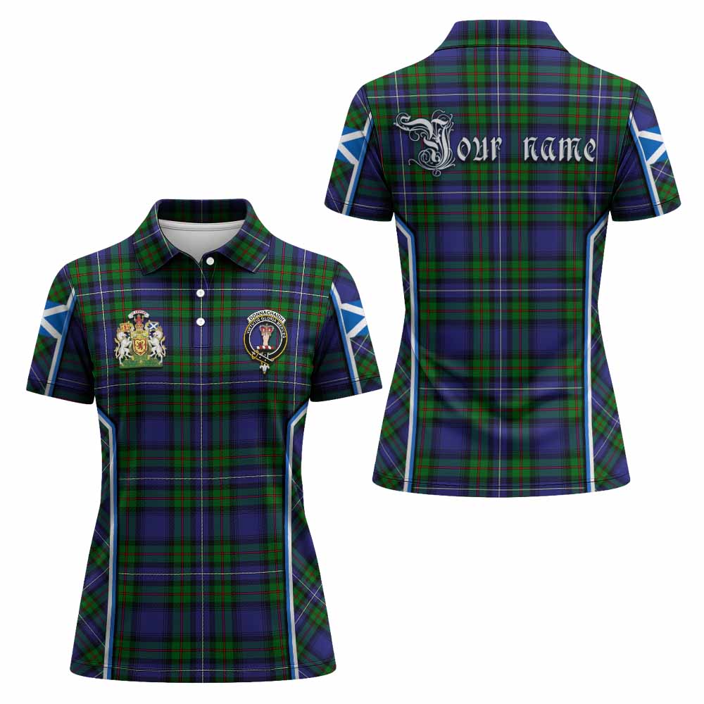 Donnachaidh Tartan Crest Women's Polo Shirt Scotland Coat of Arm Flag Style - Tartan Vibes Clothing
