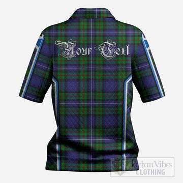 Donnachaidh Tartan Crest Women’s Polo Sweater Top Scotland Coat of Arm Flag Style