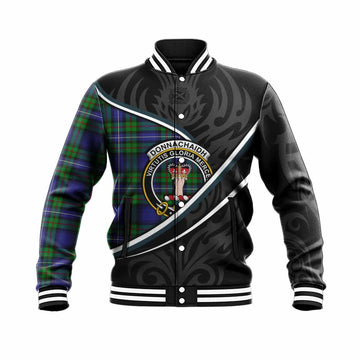 Donnachaidh Tartan Family Crest Baseball Jacket Celtic Scottish Thistle Floral