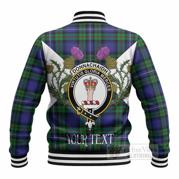Donnachaidh Tartan Family Crest Baseball Jacket Scottish Burns Night Thistle Floral