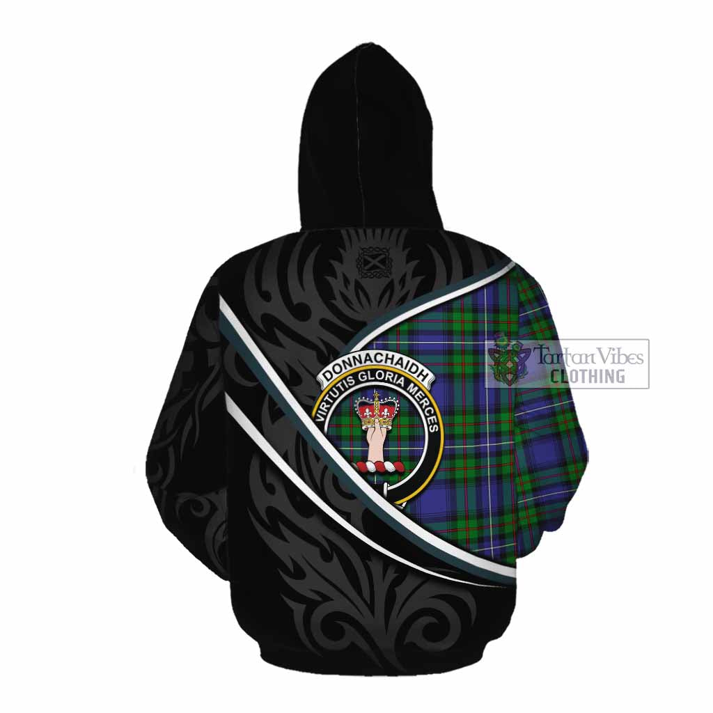 Donnachaidh Tartan Family Crest Cotton Hoodie Celtic Scottish Thistle Floral - Tartan Vibes Clothing