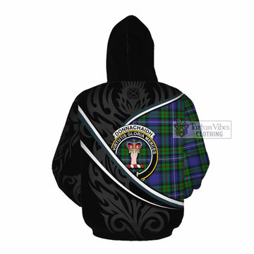 Donnachaidh Tartan Family Crest Cotton Hoodie Celtic Scottish Thistle Floral