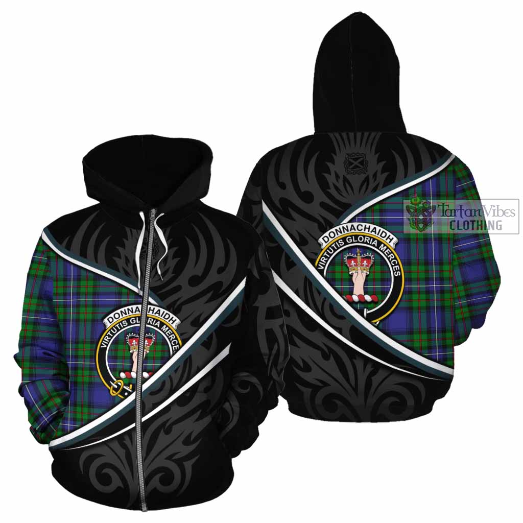 Donnachaidh Tartan Family Crest Cotton Hoodie Celtic Scottish Thistle Floral - Tartan Vibes Clothing