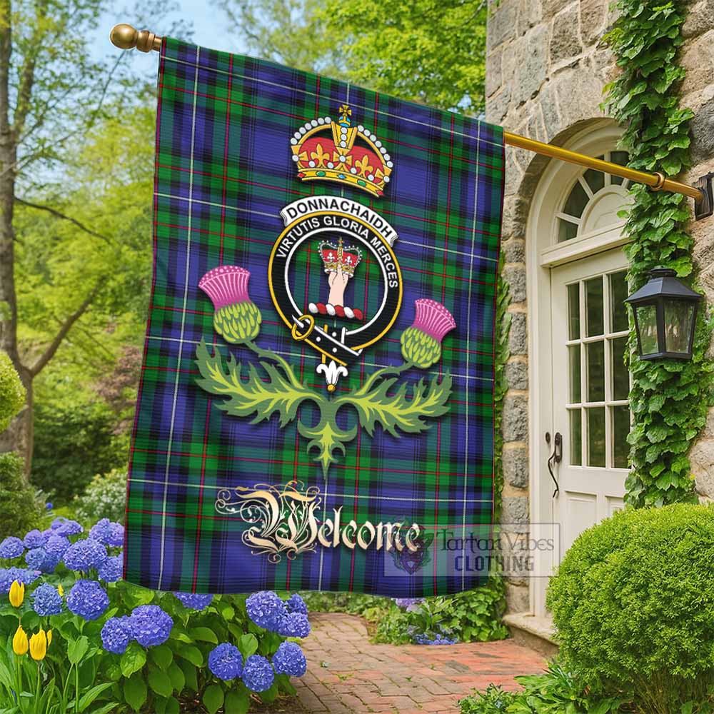 Donnachaidh Tartan Family Crest Garden Flag Royal Thistle Welcome Style - Tartan Vibes Clothing