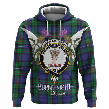 Donnachaidh Tartan Family Crest Hoodie Scottish Burns Night Thistle Floral