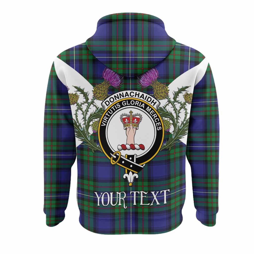Donnachaidh Tartan Family Crest Hoodie Scottish Burns Night Thistle Floral