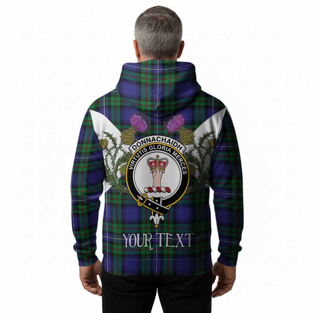 Donnachaidh Tartan Family Crest Hoodie Scottish Burns Night Thistle Floral