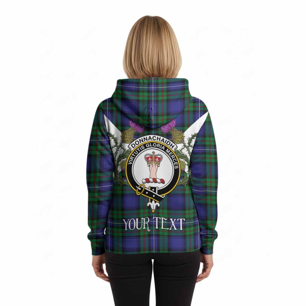 Donnachaidh Tartan Family Crest Hoodie Scottish Burns Night Thistle Floral
