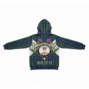 Donnachaidh Tartan Family Crest Kid Hoodie Scottish Burns Night Thistle Floral