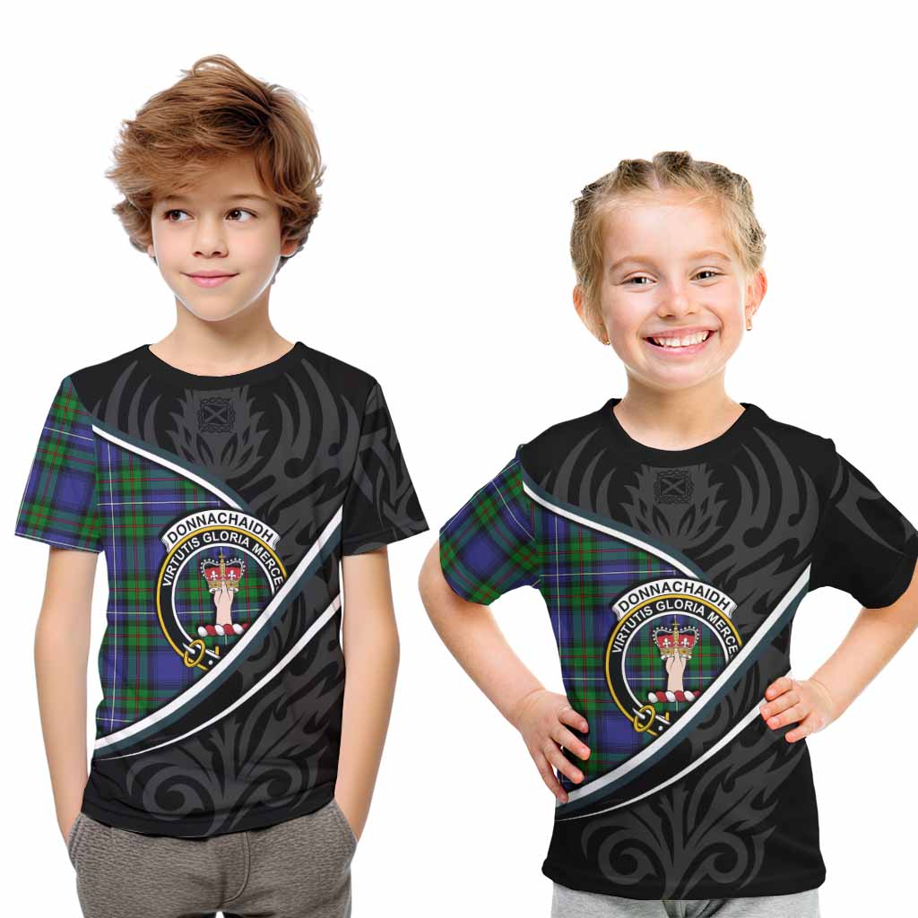 Donnachaidh Tartan Family Crest Kid T-shirt Celtic Scottish Thistle Floral - Tartan Vibes Clothing