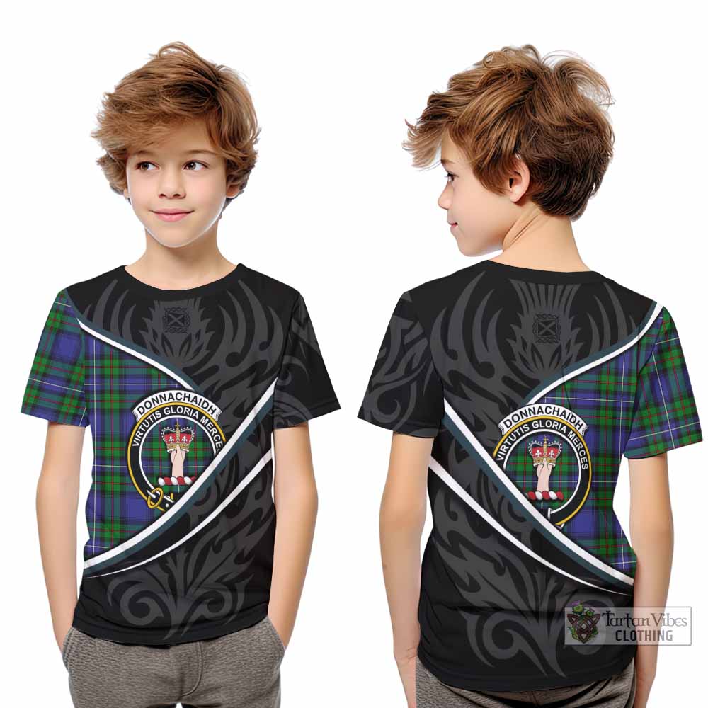 Donnachaidh Tartan Family Crest Kid T-shirt Celtic Scottish Thistle Floral - Tartan Vibes Clothing
