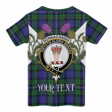 Donnachaidh Tartan Family Crest Kid T-shirt Scottish Burns Night Thistle Floral