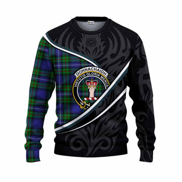 Donnachaidh Tartan Family Crest Knitted Sweater Celtic Scottish Thistle Floral