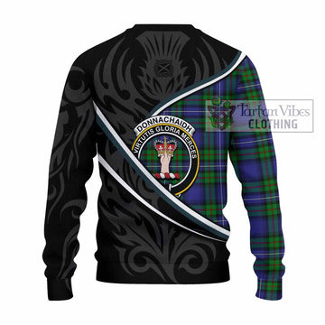 Donnachaidh Tartan Family Crest Knitted Sweater Celtic Scottish Thistle Floral