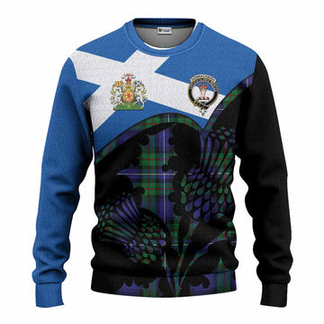 Donnachaidh Tartan Family Crest Knitted Sweater Scotland Thistle Floral Flag Style