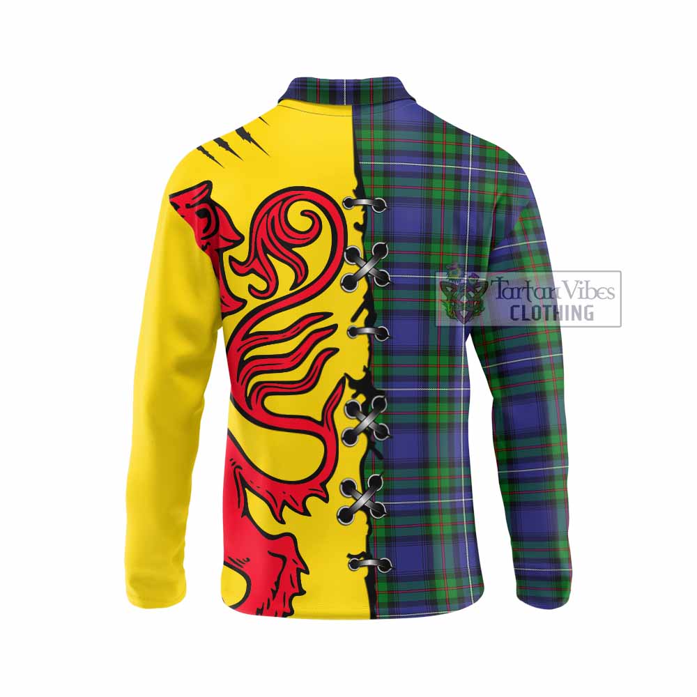 Donnachaidh Tartan Family Crest Long Sleeve Polo Shirt Lion Rampant Honor - Tartan Vibes Clothing