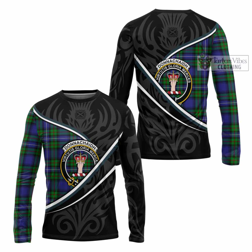 Donnachaidh Tartan Family Crest Long Sleeve T-Shirt Celtic Scottish Thistle Floral - Tartan Vibes Clothing