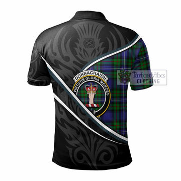 Donnachaidh Tartan Family Crest Polo Shirt Celtic Scottish Thistle Floral
