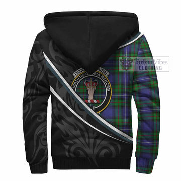 Donnachaidh Tartan Family Crest Sherpa Hoodie Celtic Scottish Thistle Floral
