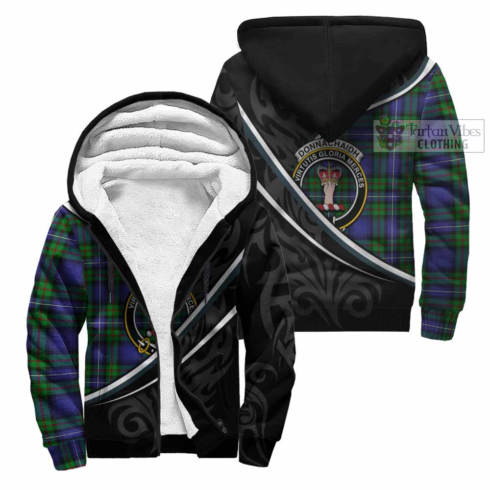 Donnachaidh Tartan Family Crest Sherpa Hoodie Celtic Scottish Thistle Floral - Tartan Vibes Clothing