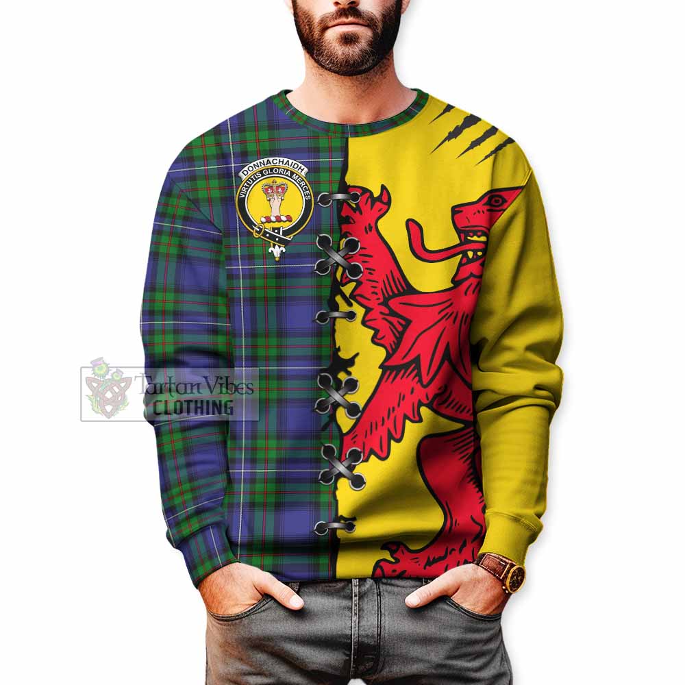 Donnachaidh Tartan Family Crest Sweatshirt Lion Rampant Honor - Tartan Vibes Clothing