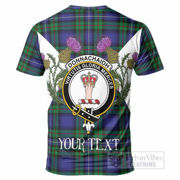 Donnachaidh Tartan Family Crest T-Shirt Scottish Burns Night Thistle Floral