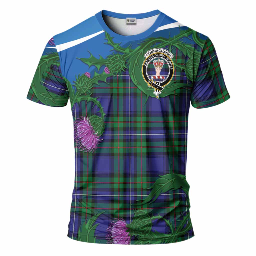 Donnachaidh Tartan Family Crest T-Shirt Thistle in Minimalism