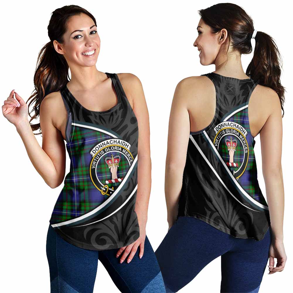 Donnachaidh Tartan Family Crest Women Racerback Tanks Celtic Scottish Thistle Floral - Tartan Vibes Clothing