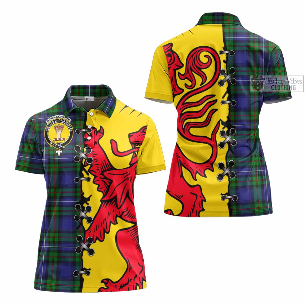 Donnachaidh Tartan Family Crest Women's Polo Shirt Lion Rampant Honor - Tartan Vibes Clothing