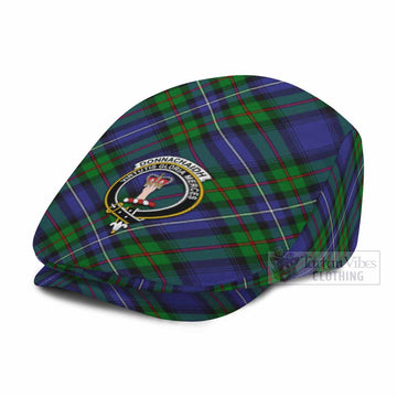 Donnachaidh Tartan Flat Cap, Jeff Cap Cross Style with Family Crest