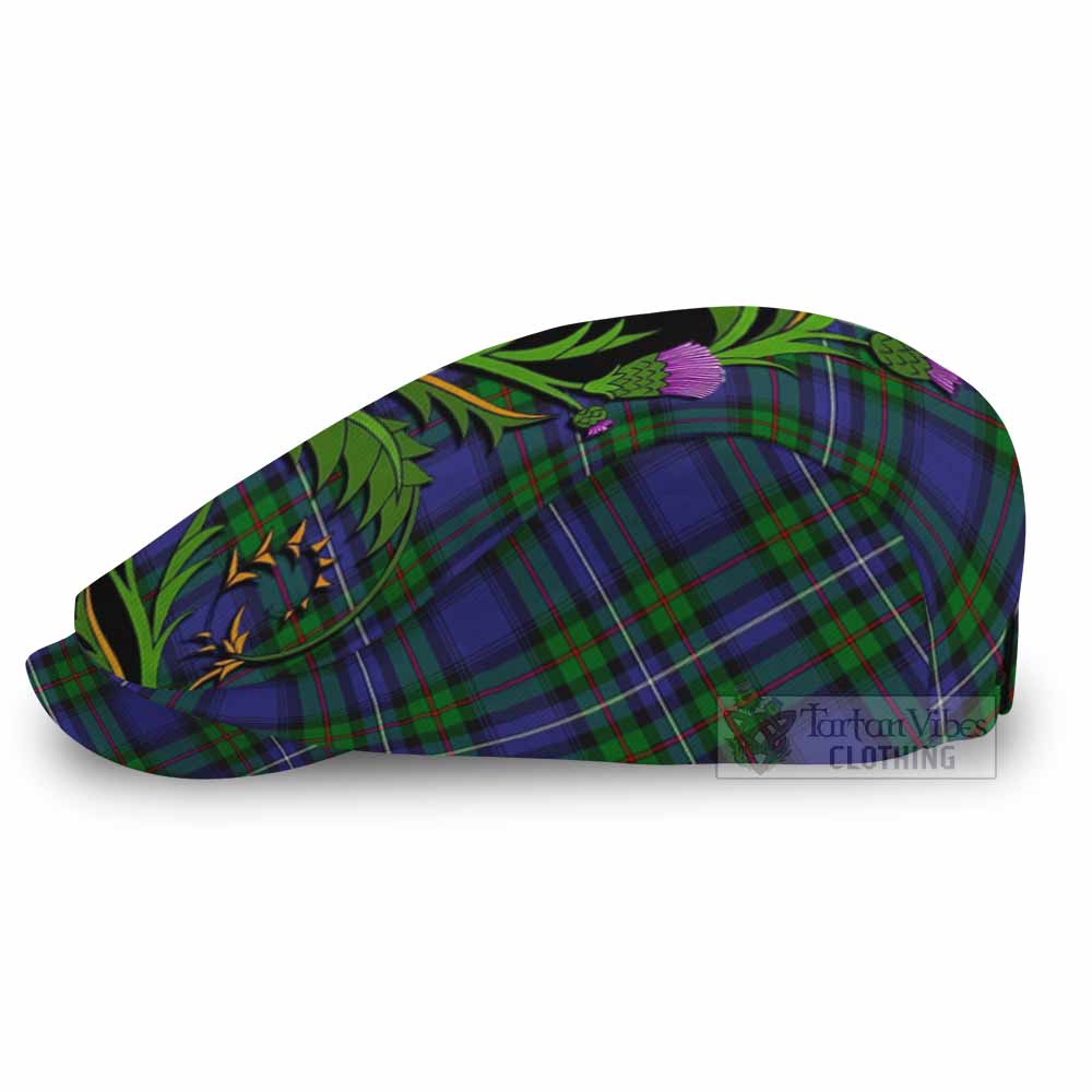 Donnachaidh Tartan Flat Cap, Jeff Cap Scottish Thistle Pride Heritage Art