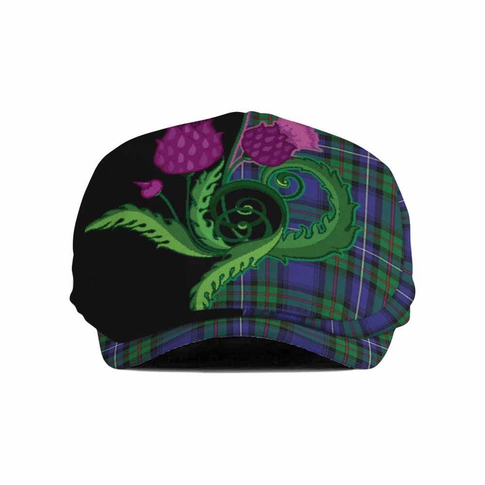 Donnachaidh Tartan Flat Cap, Jeff Cap Traditional Scottish Thistle