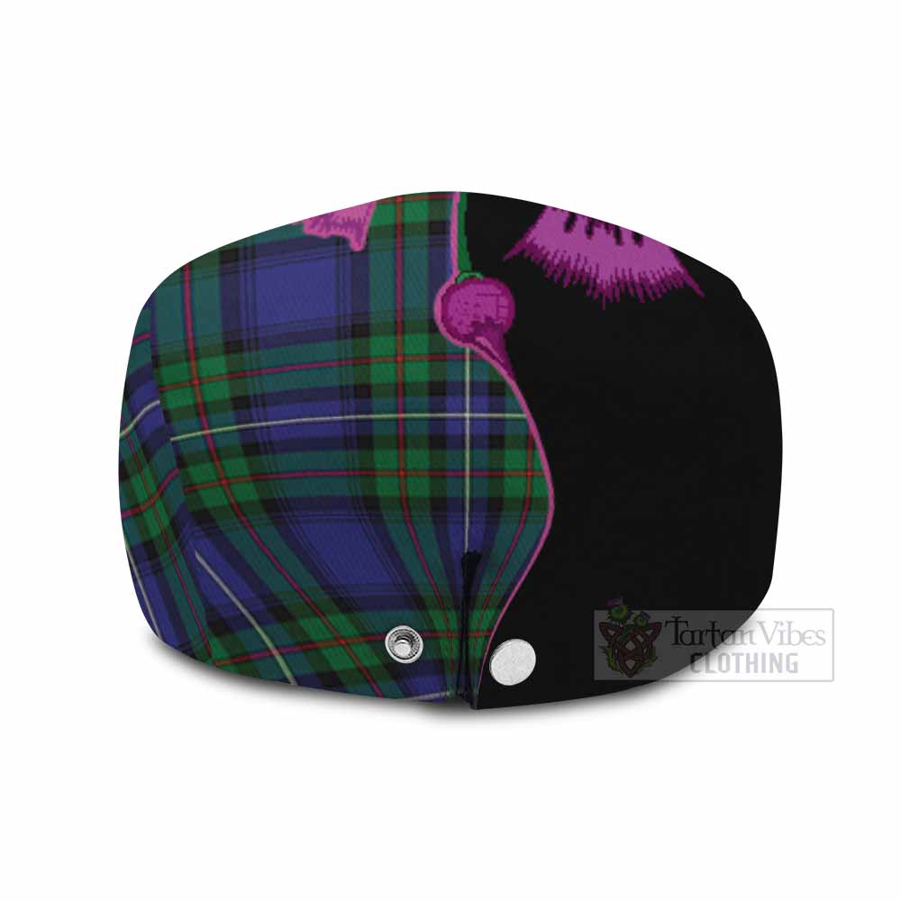 Donnachaidh Tartan Flat Cap, Jeff Cap Traditional Scottish Thistle