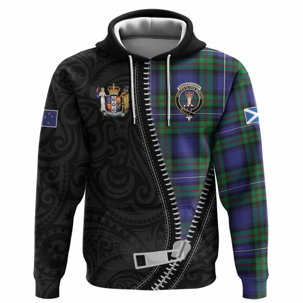 Donnachaidh Tartan Hoodie New Zealand Pattern Unique Zipper Stylized