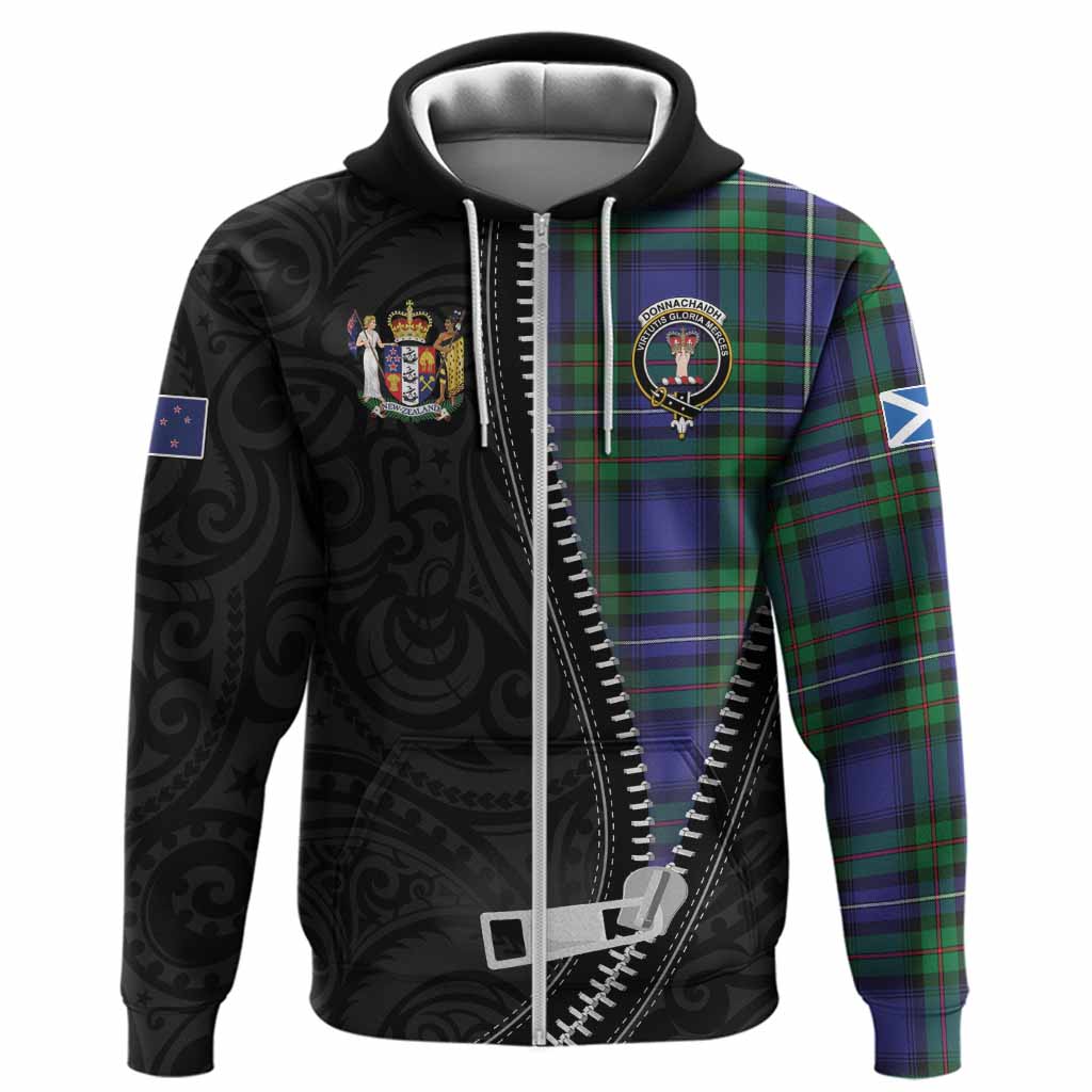 Donnachaidh Tartan Hoodie New Zealand Pattern Unique Zipper Stylized