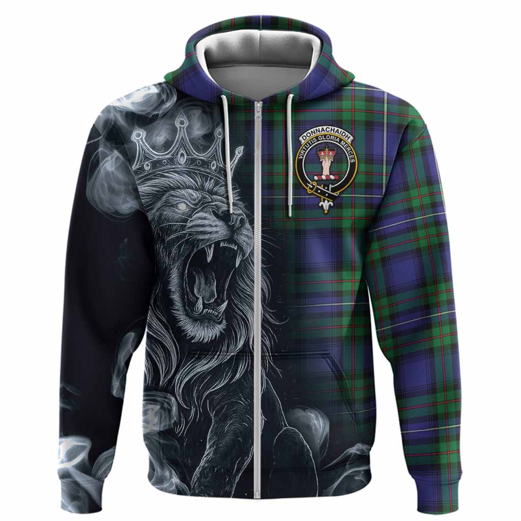 Donnachaidh Tartan Hoodie Roaring Lion Heritage